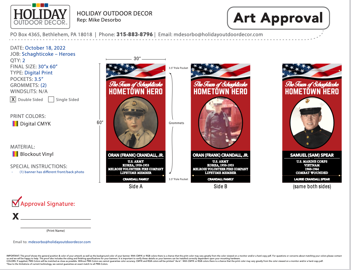 3 Hometown Heroes Sample Banners 